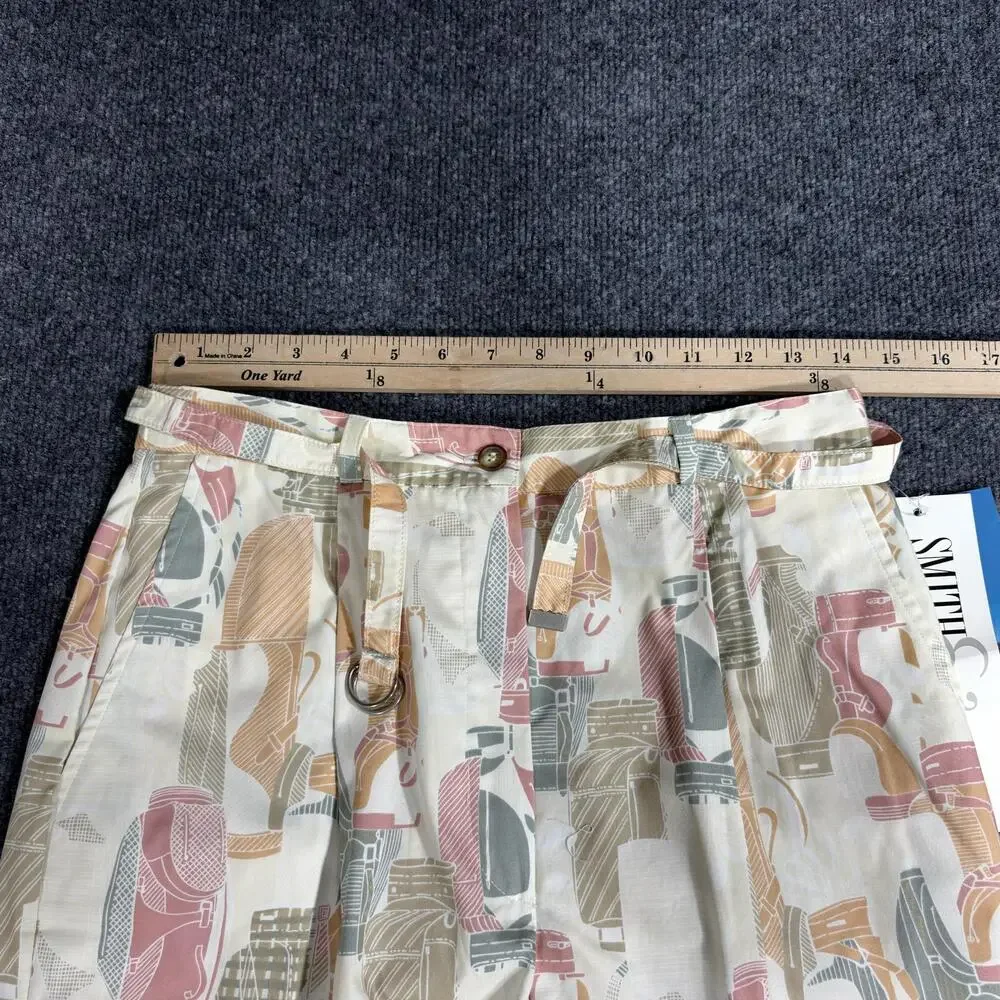 Smith & Company Shorts Womens 12 Multicolor Print Pleated Bermuda Made USA Golf
